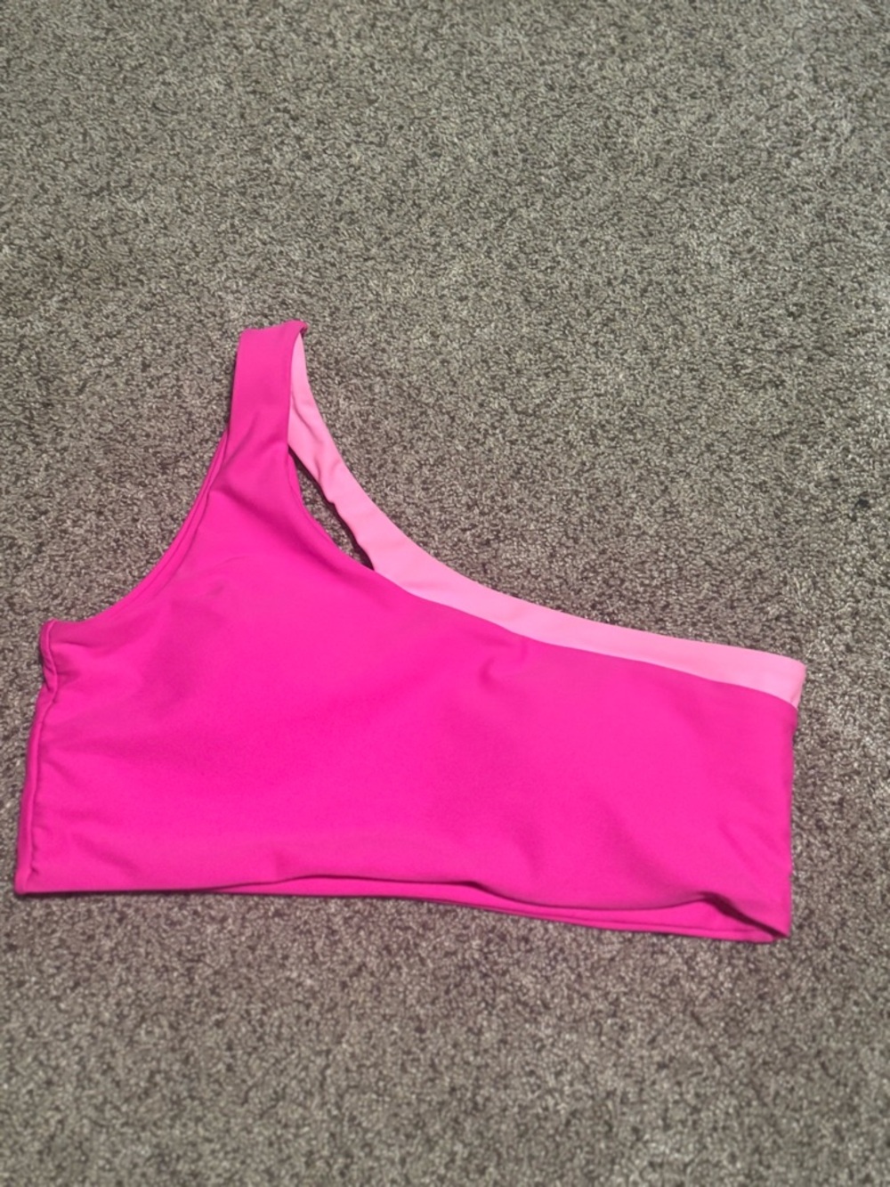Women's One-Shoulder Hot Pink Bikini Top